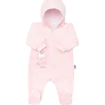 Kojenecký semiškový overal s kapucí New Baby Sweetheart růžový, vel. 62 (3-6m)