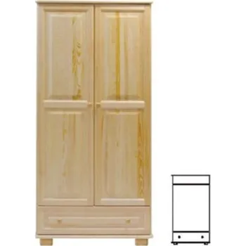 Šatní skříň ImportWorld Šatní skříň z masivu Klára věšák (Barva dřeva: Borovice)