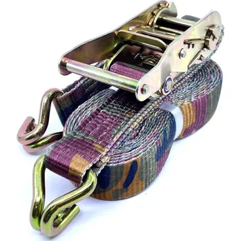 Upínací popruh Popruh s ráčnou a háky 2t ozn. 35A-2-DR-SPH-ARMY, délka kompletu 4 m