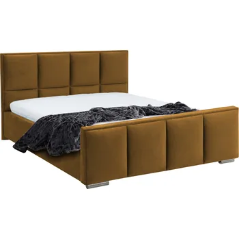 Postel Eka Čalouněná postel Passion - Fresh 140x200 cm Barva látky - Fresh: Hořčicová (37), Úložný prostor: Bez úložného prostoru