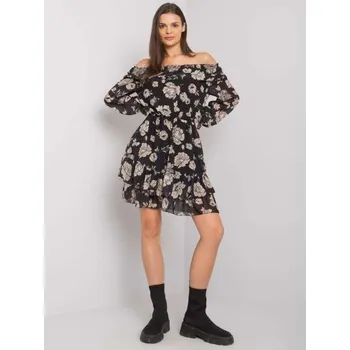 Dámské šaty Dámské šaty s volánem BRIANNON černo-béžové