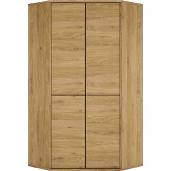 Šatní skříň SYRAKUSA 21 rohová šatní skříň, dub shetland/šedá