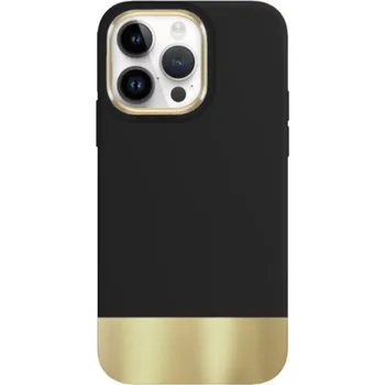 Pouzdro na mobilní telefon Ochranný kryt s pokovenou spodní částí pro iPhone 13 Pro Max - černý