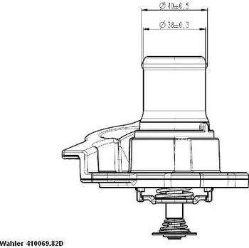 Těsnění motoru Termostat, chladivo BorgWarner (Wahler) 410937.82D