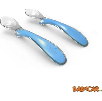 dětská jídelní sada NUVITA set silikonových lžiček 2ks Pastel Blue