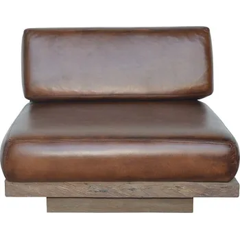 Pohovka Modulový díl sedačky DT68 - kovová záda Kůže: Dark Brown