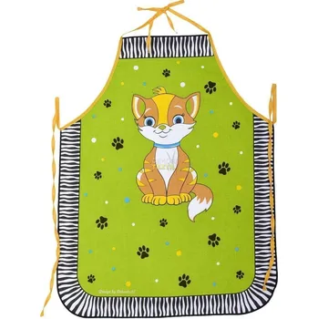 Chňapka FORBYT Zástěra dětská KOČIČKA, zelená