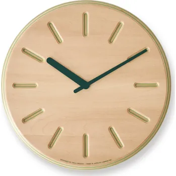 Hodiny Lemnos, Nástěnné hodiny Paper Wood Line zelené ručičky 29 cm - Formadore
