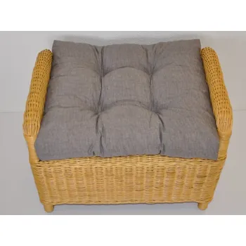 Podsedák Axin Trading s.r.o. Polstr na ratanovou taburetku Ear - látka šedý melír