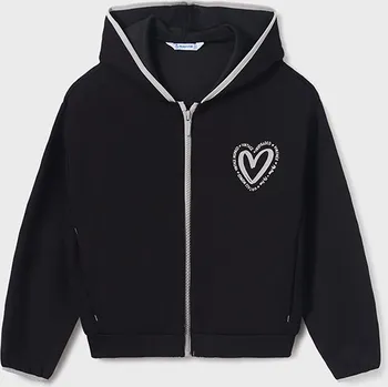 Dívčí mikina Mayoral dívčí mikina s kapucí 6437 šedá, černá barva: černá, Rozměr: 167 (18 let)