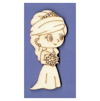 Svatební dekorace Výřez z překližky, My32, NEVĚSTA,7cm,1ks