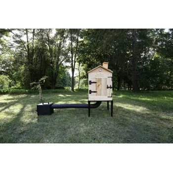 Udírna OHENVZAHRADE.CZ Dřevěná udírna s kováním - střední neopálená impregnovaná