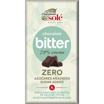 Čokoláda Chocolates Solé Hořká čokoláda se stévií bez cukru 72% 100 g