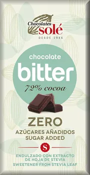 Čokoláda Chocolates Solé Hořká čokoláda se stévií bez cukru 72% 100 g