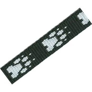 Postroj pro psa Popruh polypropylen tlapka černý/bílý - 16mm