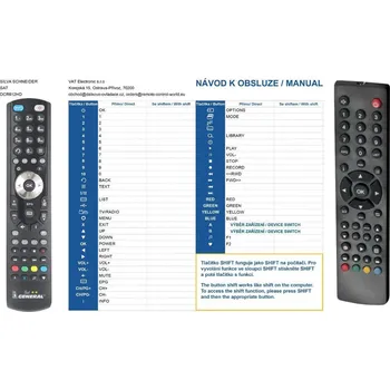 Dálkový ovladač General SILVA SCHNEIDER DCR612HD - dálkový ovladač