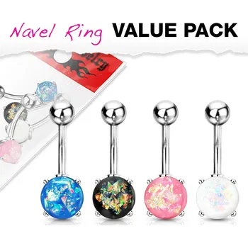 Piercing Piercing do pupíku z chirurgické oceli s kamenem