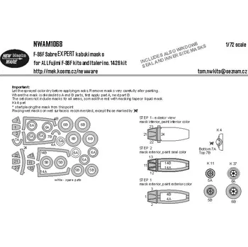Plastikový model New Ware 1/72 Mask F-86F Sabre EXPERT (FUJI,ITAL)