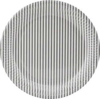 Příbor House Doctor, Papírové talíře Stribe šedé 12 ks - Formadore