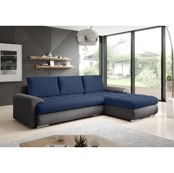 Sedací souprava Rozkládací rohová sedačka TOMINO modrá / šedá