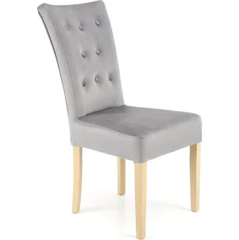 Jídelní židle Jídelní čalouněná židle VERMONT - masiv, látka, šedá Halmar
