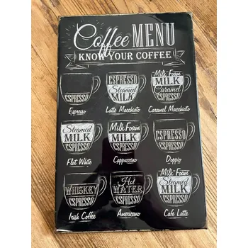 Plechová cedule Plechová cedule Coffee Menu 28,5x18,5cm