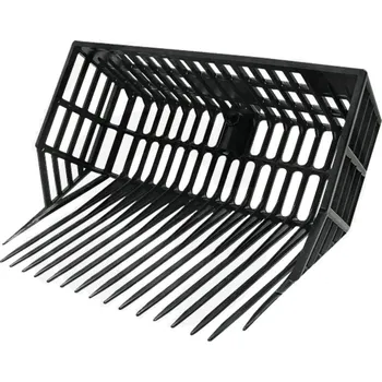 Vidle Mistovací vidle plastové na hnůj, kydání koňského hnoje s košem 17 hrotů 350 mm bez násady