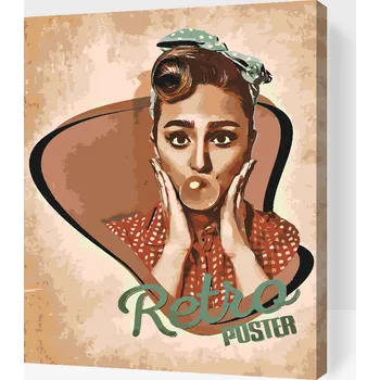 Malování podle čísel - Žena, retro portrét Velikost: 30x40cm, Rámování: Pouze srolované plátno