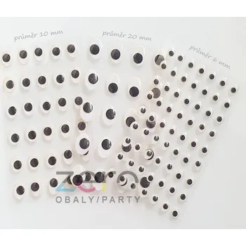 kreativní sada Oči pohyblivé samolepicí 20 mm (20 ks)