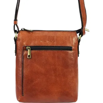 Hnědá kožená pánská taška přes rameno Pierre Cardin L4231