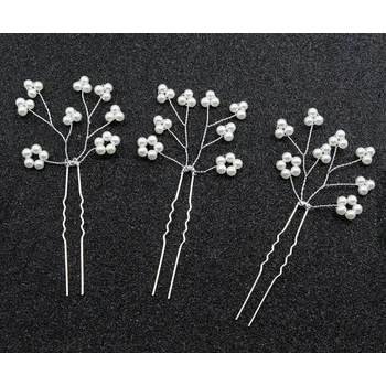 Souprava šperků B-TOP Sada svatebních perlových vlásenek 3 kusy