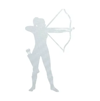 Samolepicí dekorace na vozidlo Lukostřelba 001 pravá střelkyně (51 - 3D karbon bílý) SAMOLEPKA NA AUTO, NÁLEPKA, FÓLIE, POLEP, TUNING, VLASTNÍ TEXT, TISK, AUTOSAMOLEPKY.cz, POLEPY, OBRÁZEK, LOGO, 3D STICKERS