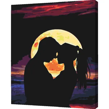 Malování podle čísel - Romantika při západu slunce Velikost: 30x40cm, Rámování: Pouze srolované plátno