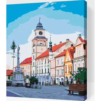 Malování podle čísel - Třeboň 2 Velikost: 30x40cm, Rámování: Pouze srolované plátno
