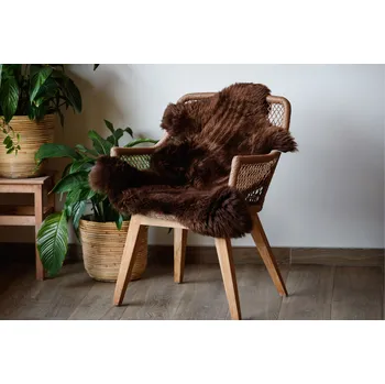 Koberec Wooline Ovčí kůže přírodní hnědá 115 x 80 cm