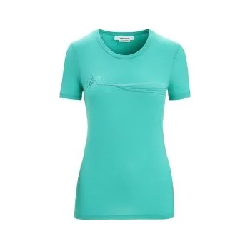 Dámské tričko Icebreaker Tech Lite II SS Tee Cadence Paths Women FRESH tyrkysová L