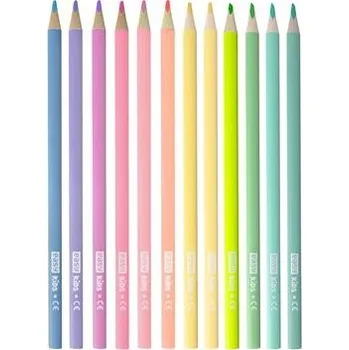 Kresba Trojhranné pastelky, 12 ks/sada, pastelové barvy