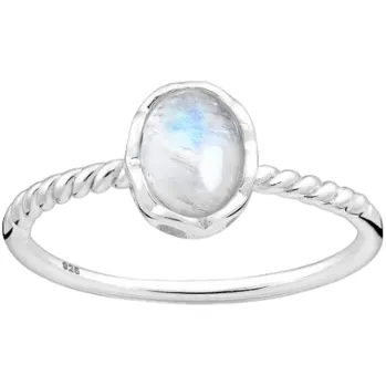 Prsten Stříbrný prsten Rainbow Moonstone Twisted Velikost: 8/57-58 Ag 925/1000