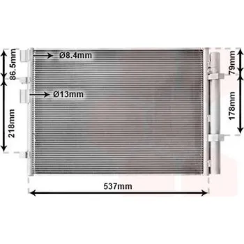 Klimatizace automobilu Kondenzátor, klimatizace VAN WEZEL 82015707