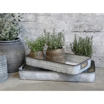 Konev 2ks dekorační plechové zinkové antik boxy podnosy - 63*34*9cm