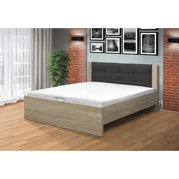 Postel Nabytekmorava Lukrativní postel Markéta 140 s motorovým otevíráním ÚP Barva: DUB SONOMA SVĚTLÁ / ŠEDÁ