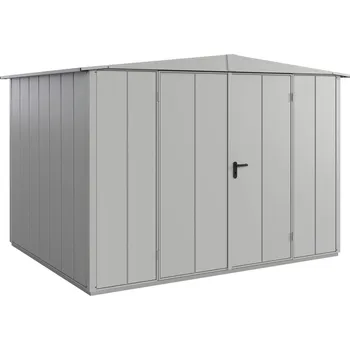 Zahradní domek Zahradní domek Hörmann Berry Modern Typ 3, sedlová střecha, dvoukřídlé dveře Rozměr 323,6 x 247,7 cm, sedlová střecha, dvoukřídlé dveře, bílý hliník RAL 9006 (323,6 x 247,7 cm, sedlová střecha, dvoukřídlé dveře, bílý hliník RAL 9006)