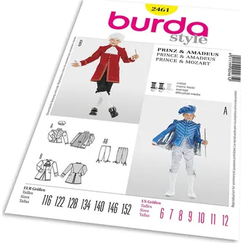 Volný čas Střih Burda 2461 - Kostým princ, Mozart