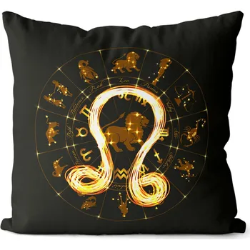 Dekorativní polštářek Polštář 40 x 40 cm - Symbol znamení Lev (23.7. - 22.8.)