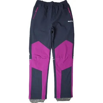 Dívčí kalhoty Dívčí softshellové kalhoty, zateplené - Wolf B2297, tmavě modrá/ fialovorůžová Barva: Modrá tmavě, Velikost: 146