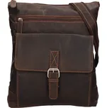 Pánská kožená taška přes rameno Greenwood Amsier - tmavě hnědá