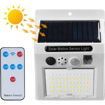 Zahradní dekorace Solar SB30 Solární bezpečnostní světlo s alarmem a PIR čidlem (Solární světlo 30x LED dioda)