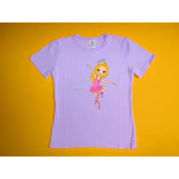 Dívčí tričko Arex, ČR Dívčí tričko krátký rukáv I Love Dancing 2 Barva: fialková, Velikost: 140