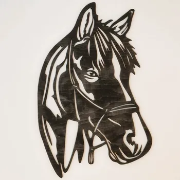 Obraz Hlava koně dřevěný obraz - Tmavě hnědá lazura