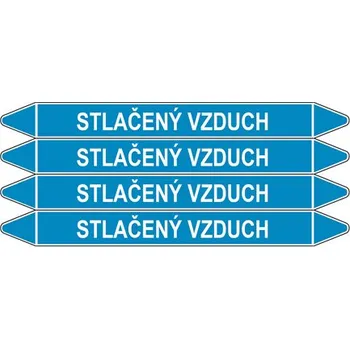 samolepka Značení potrubí, stlačený vzduch,4 ks, 250 × 26 mm
